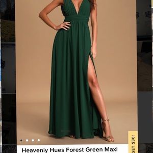 Lulu’s Heavenly Hues Forest Green Maxi Dress